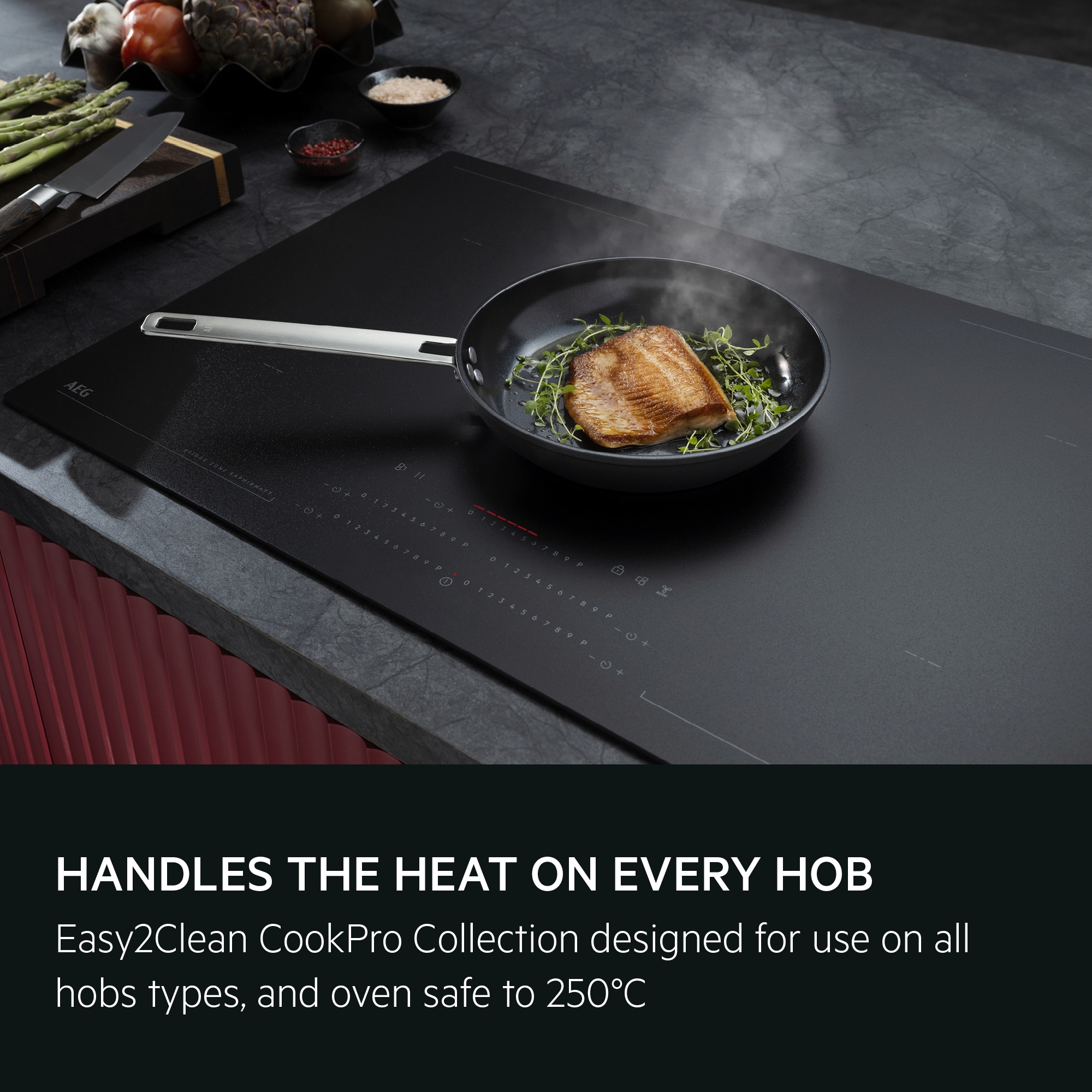 Handles the heat on every hob. Easy2Clean CookPro Collection designed for use on all hobs types, and oven safe to 250°C