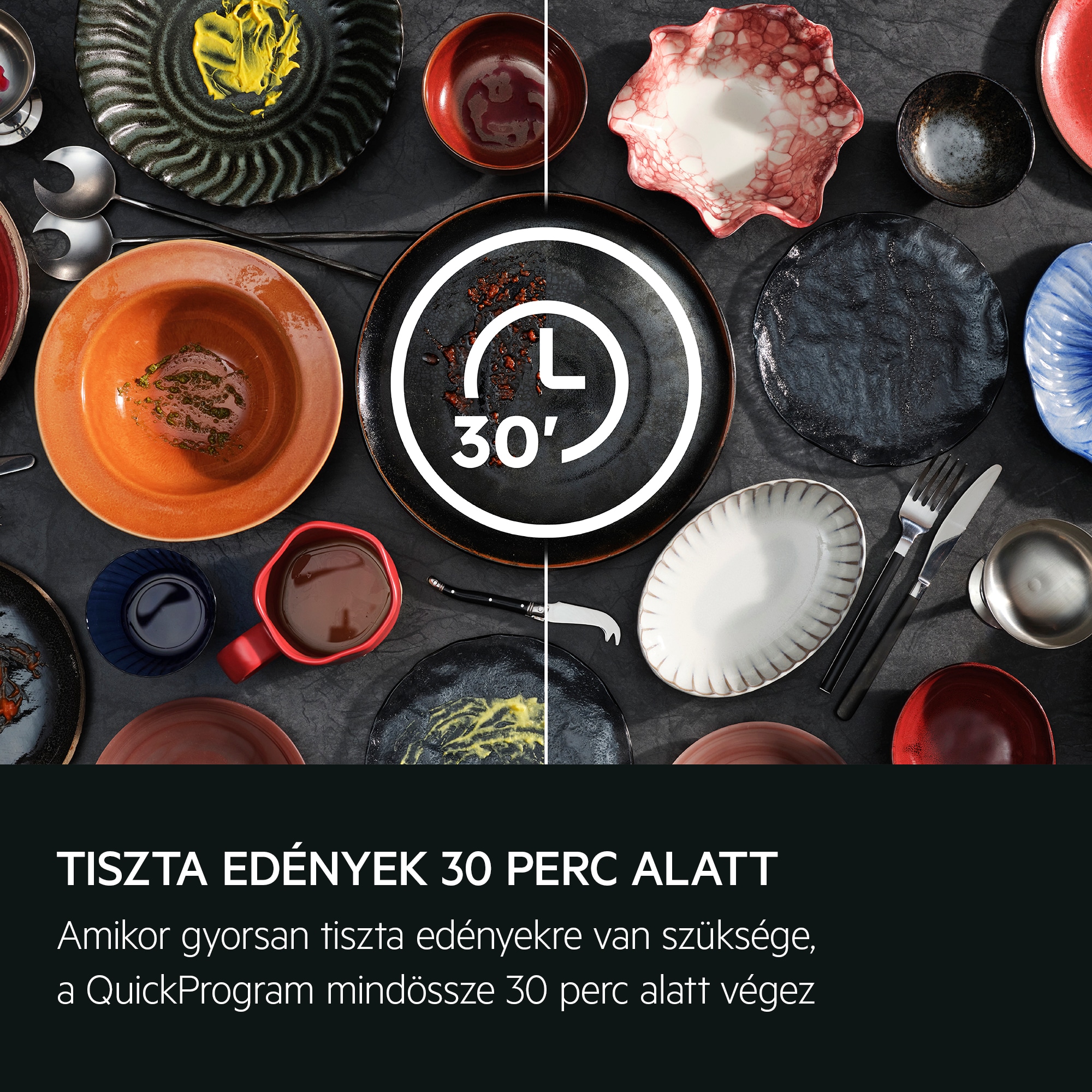 TISZTA EDÉNYEK 30 PERC ALATT A QuickProgram gyors megoldást kínál, mindössze 30 perc alatt