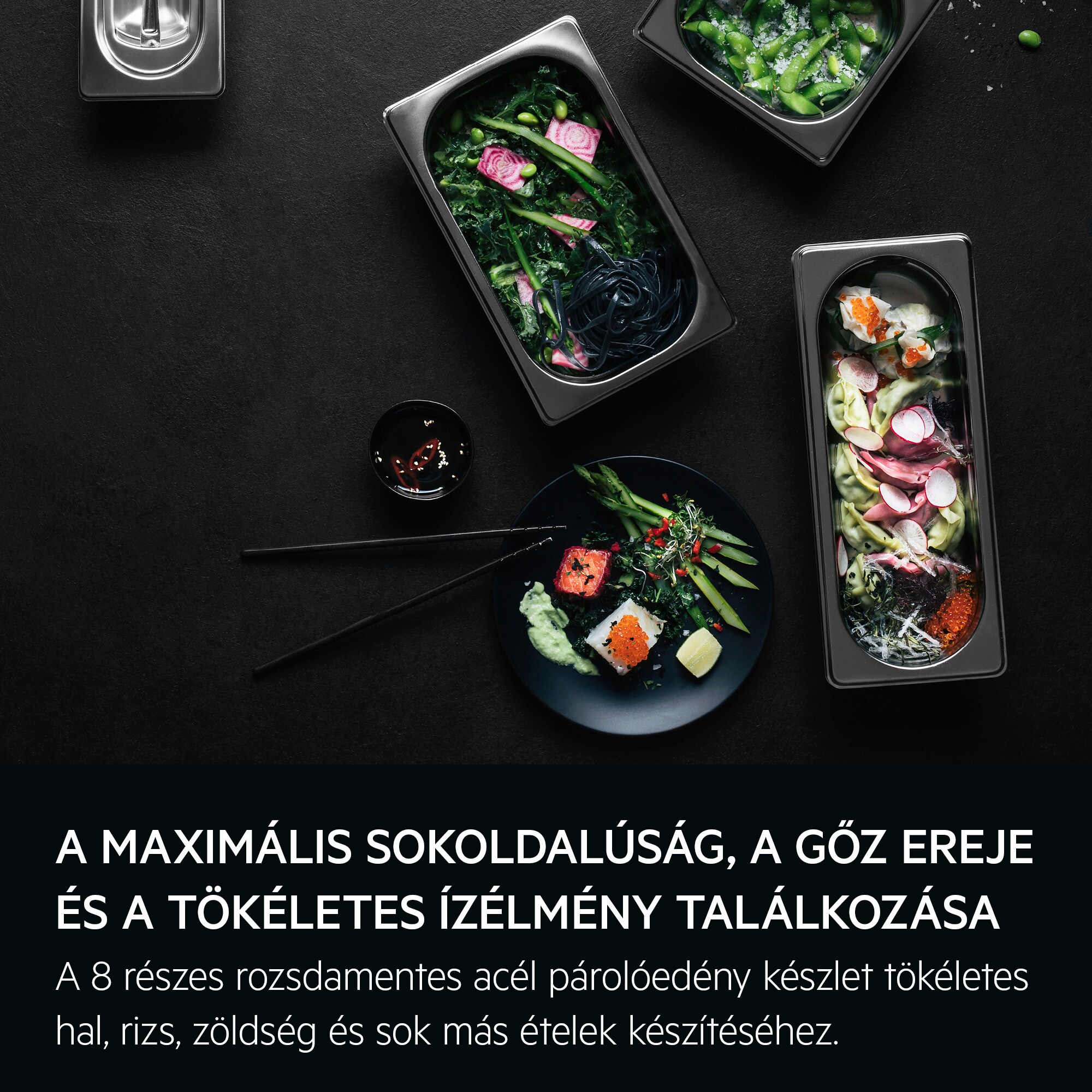 A maximális sokoldalúság, a gőz ereje és a tökéletes ízélmény találkozása A 8 részes rozsdamentes acél párolóedény készlet tökéletes hal, rizs, zöldség és sok más ételek készítéséhez.