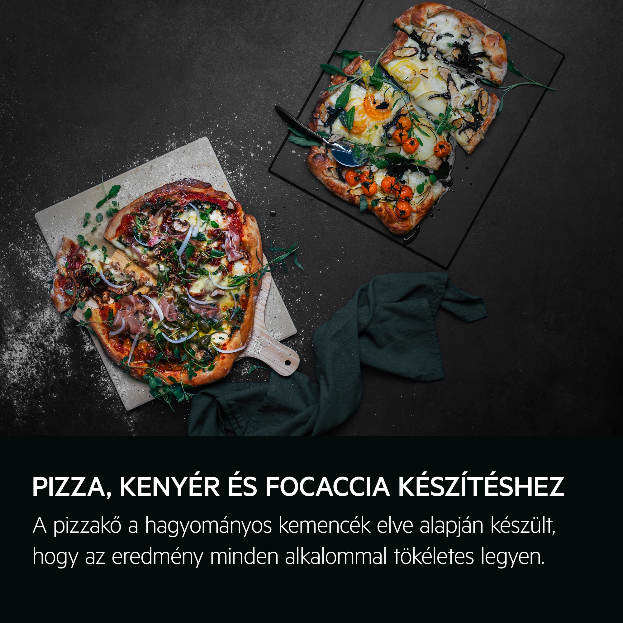 Pizza, kenyér és focaccia készítéshez A pizzakő a hagyományos kemencék elve alapján készült, hogy az eredmény minden alkalommal tökéletes legyen.