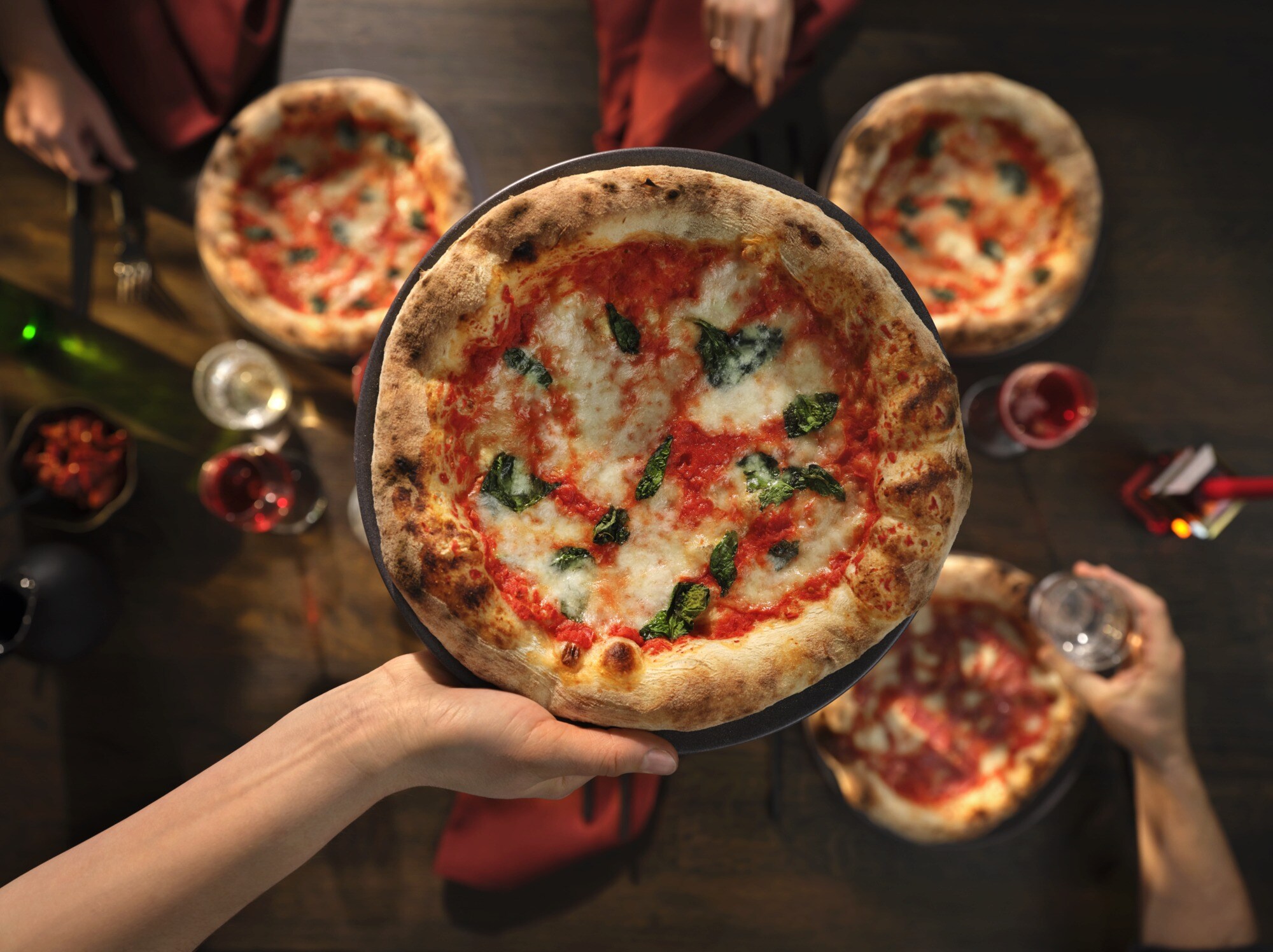 Top view of a pizza